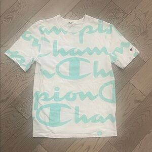 Champion White and Mint Logo T-Shirt